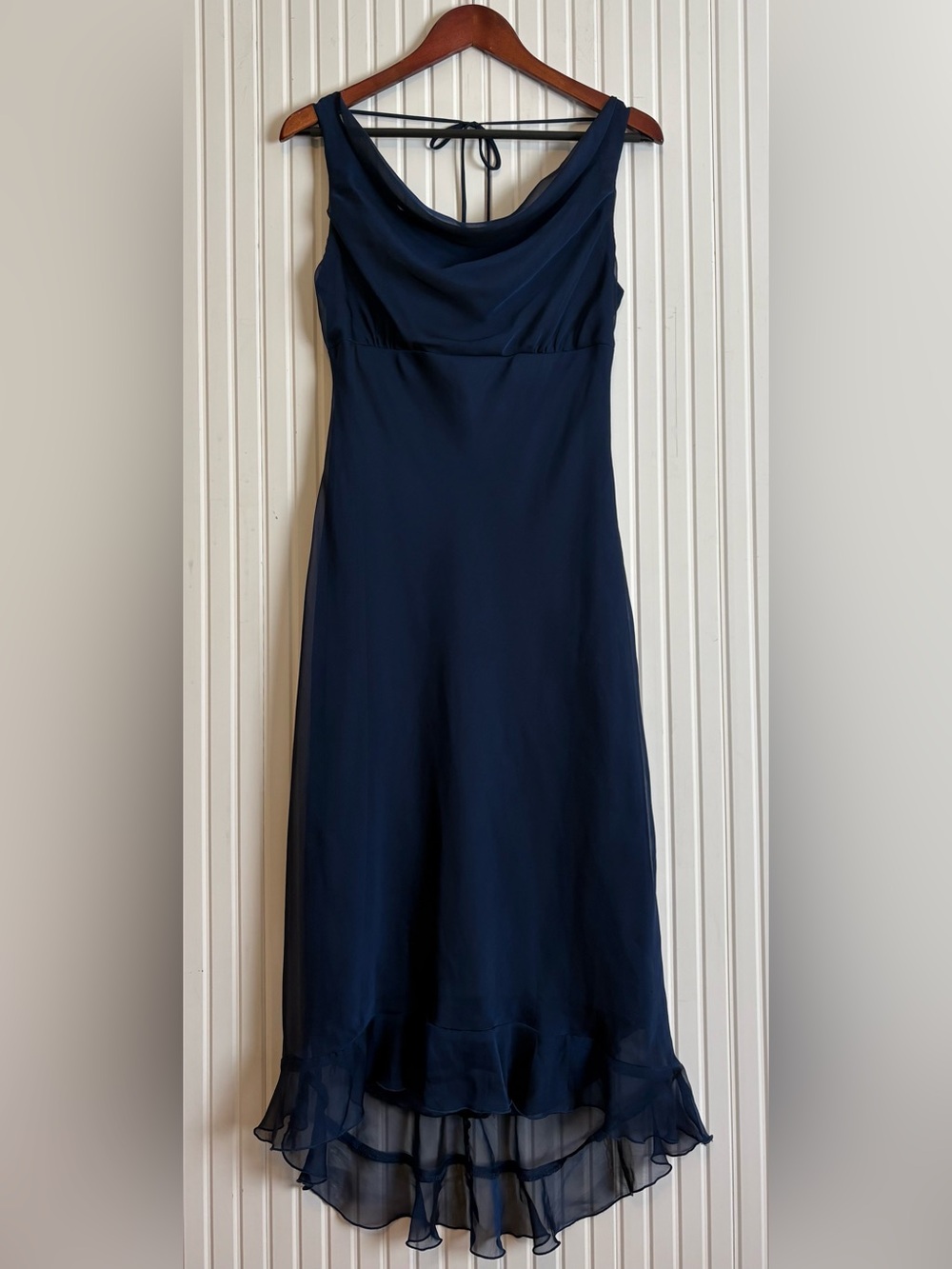Be Smart VTG Y2K Dress S Cowl Neck Ruffle Overlay Wedding Guest Event Feminine